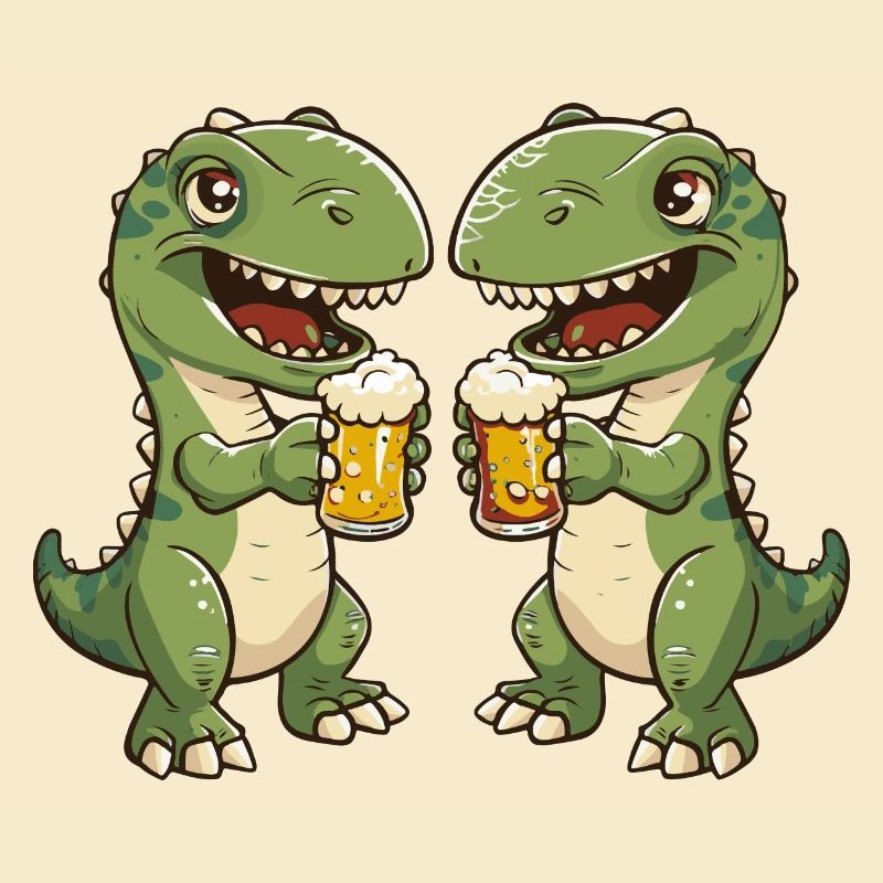 Dinosaure T-Rex Bière Alcool Drôle