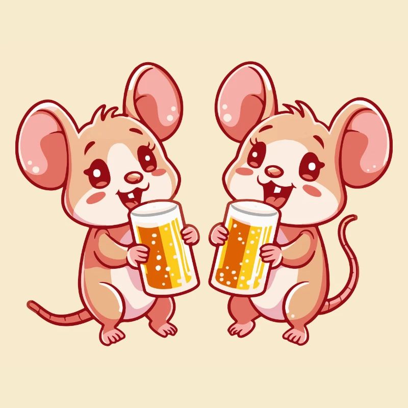 Mouse Comic Beer Funny Booze