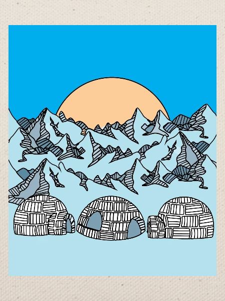 Iglu Schnee und Eislandschaft