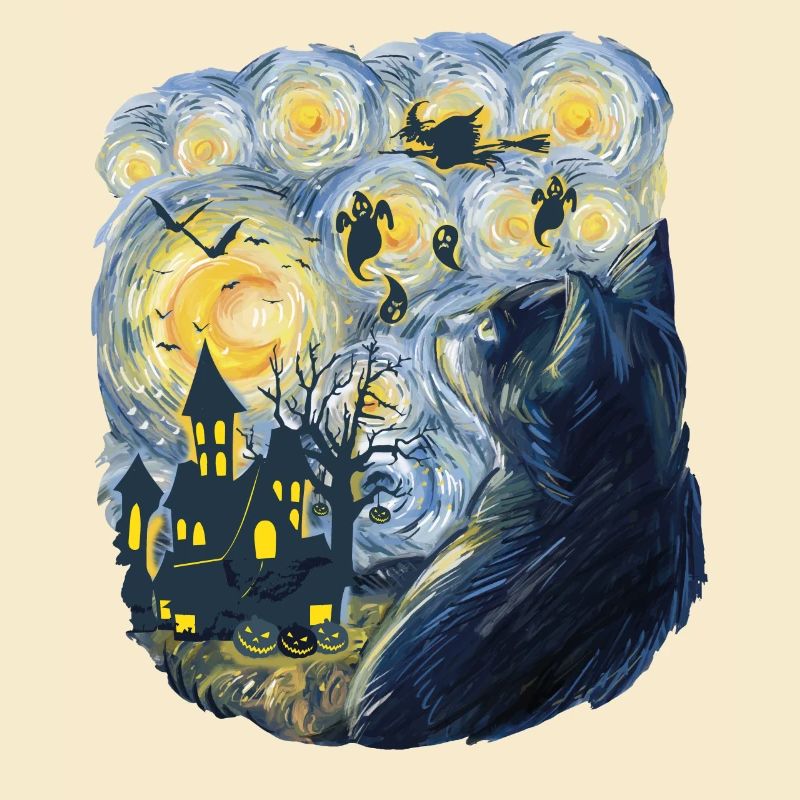 Spooky Evening With Pumpkins Ghosts
