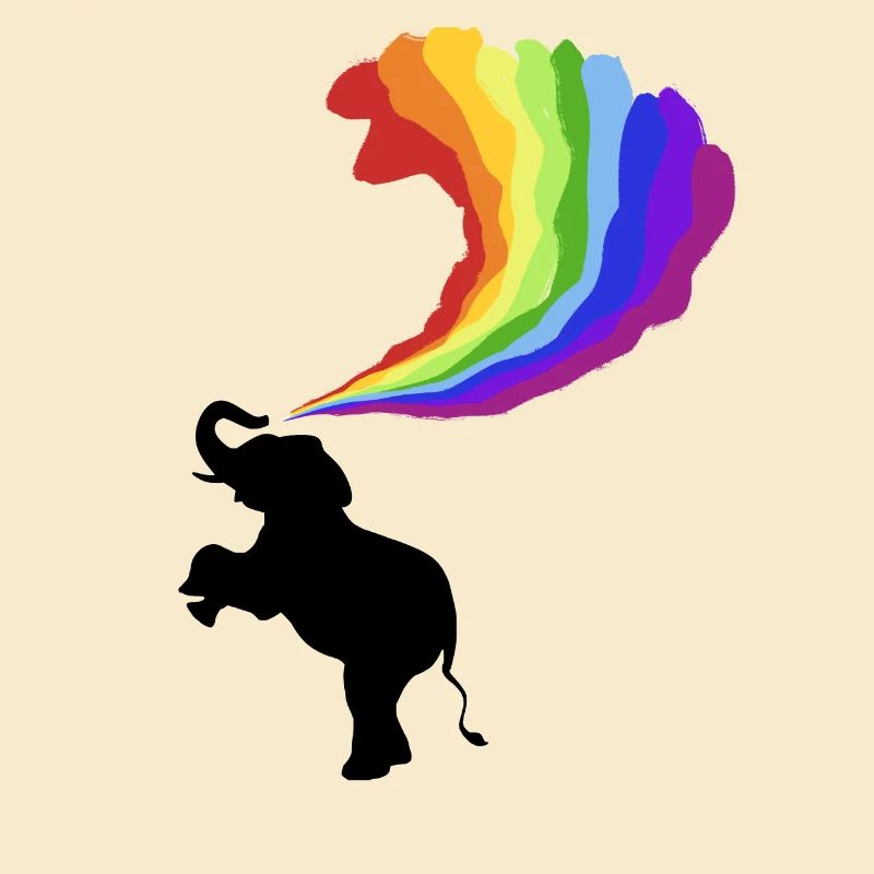 Elephant Elephant Rainbow Couleurs Arc-en-ciel