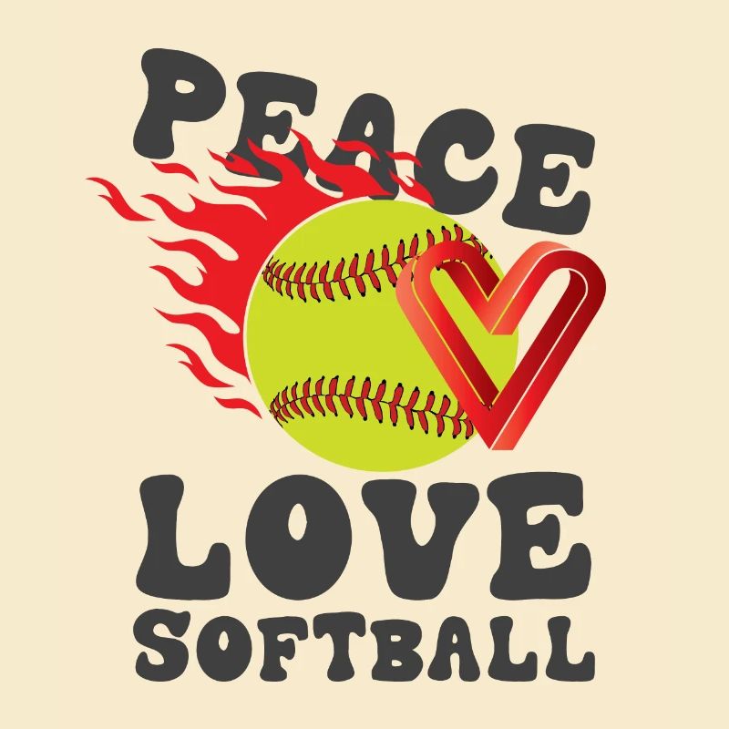 Mädchen Frieden Liebe Softball