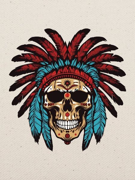 Apache Totenkopf Indianer Häuptling
