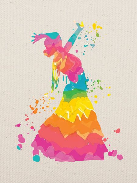 Flamenco Frau Mit Flamencokleid