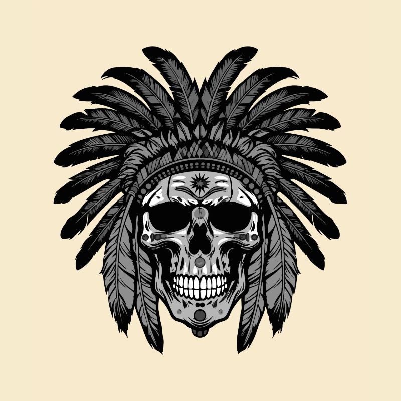 Apache Totenkopf Indianer Häuptling