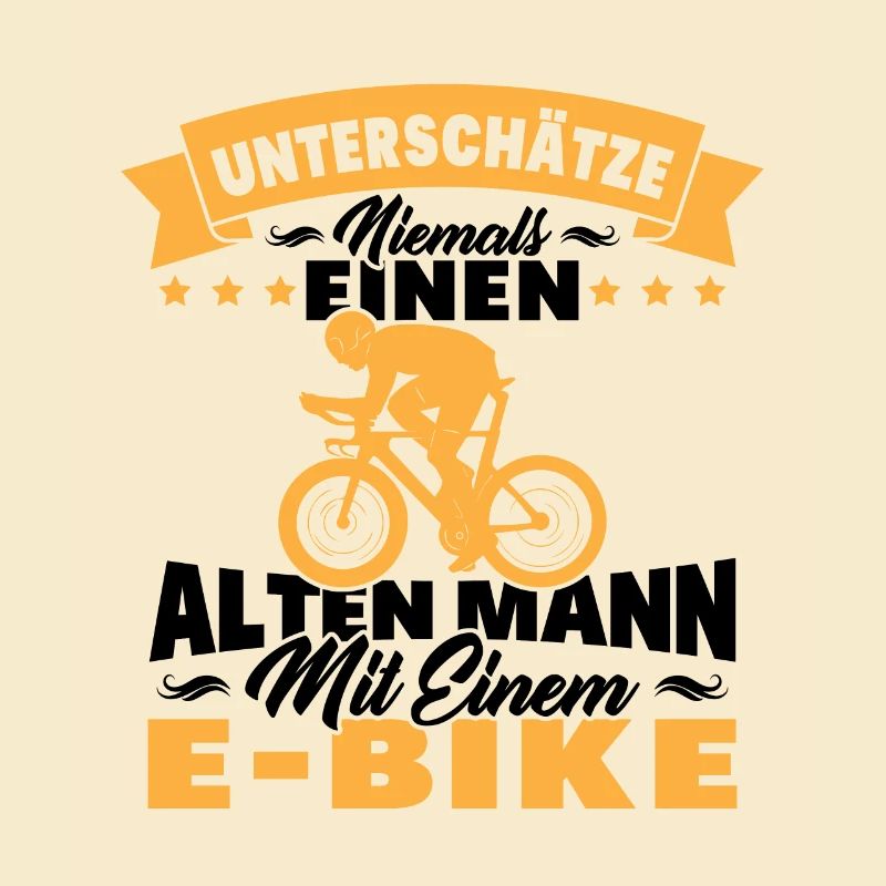 Alten mann mit einem e-bike