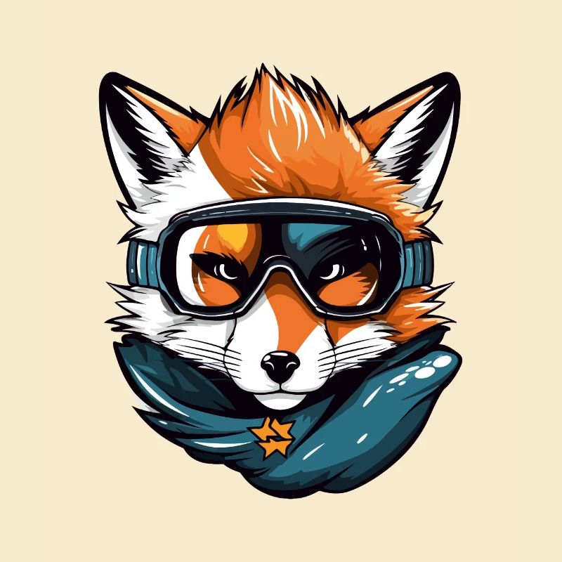Fuchs Snowboard Ski Brille Comic