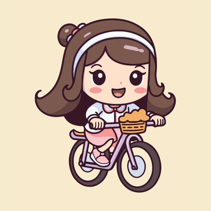 Fahrrad Mädchen Comic