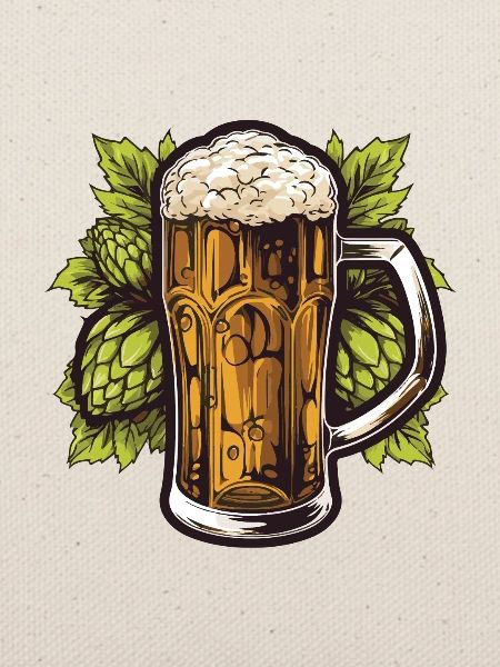 Bierglas Hopfen Malz Bier