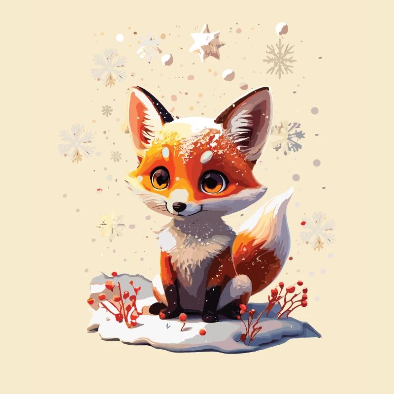 Cute Cute Fox in Winter Gift