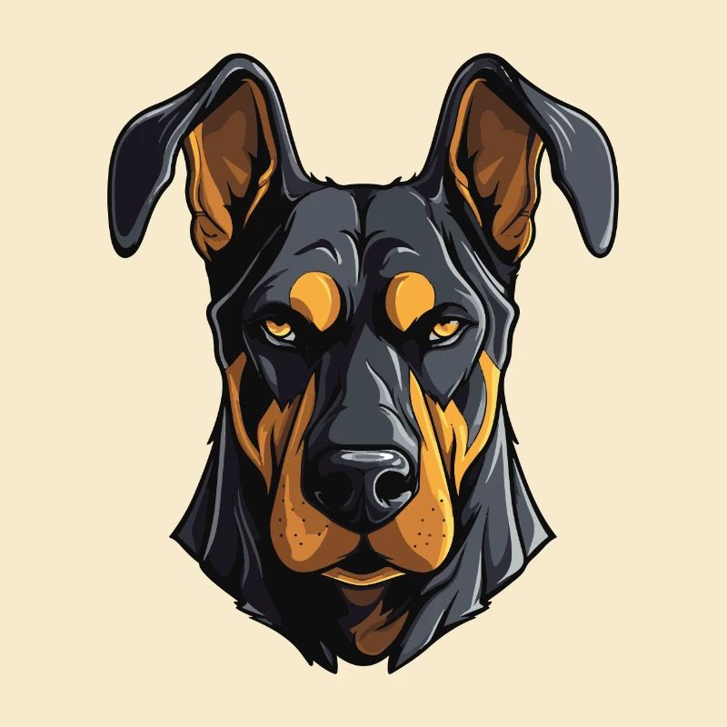 Doberman Hund Kopf