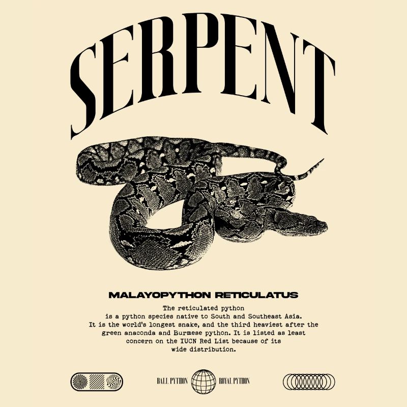Retikulierte Python-Reptilienhalterin Streetwear