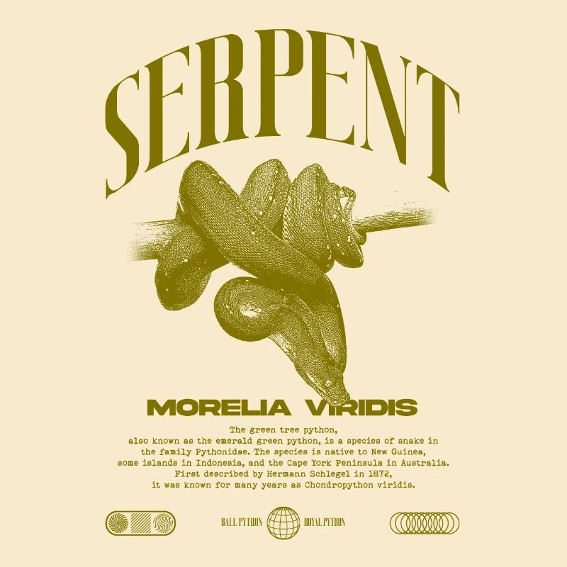 Grüner Baum Python Modern Reptile Keeper Streetwear