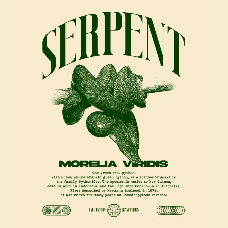 Green Tree Python Modern Reptile Keeper Streetwear