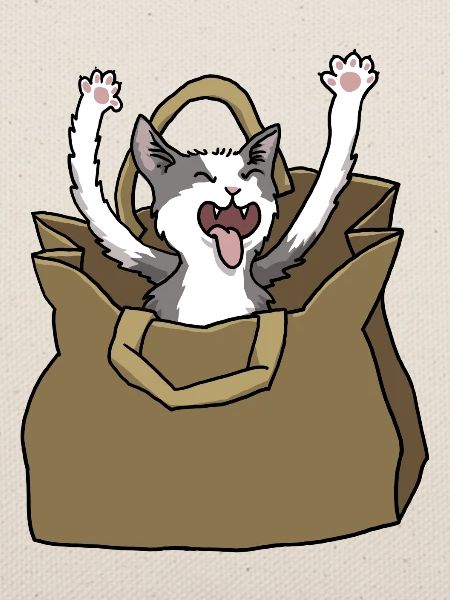 Katze in Papiertüte