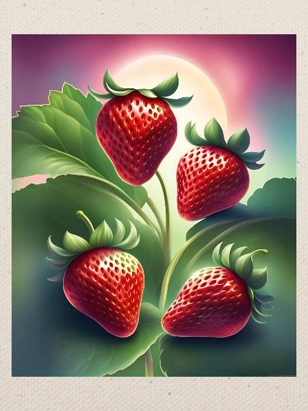 Vier leckere Erdbeeren