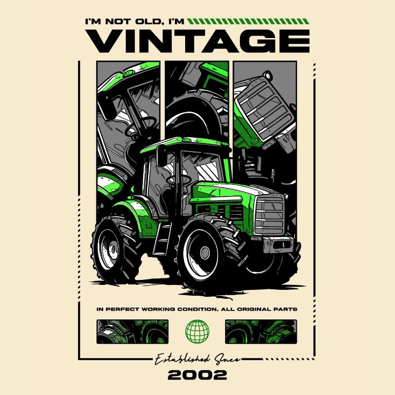 Oldtimer Traktor Bauer Geburtstag Jahrgang 2002