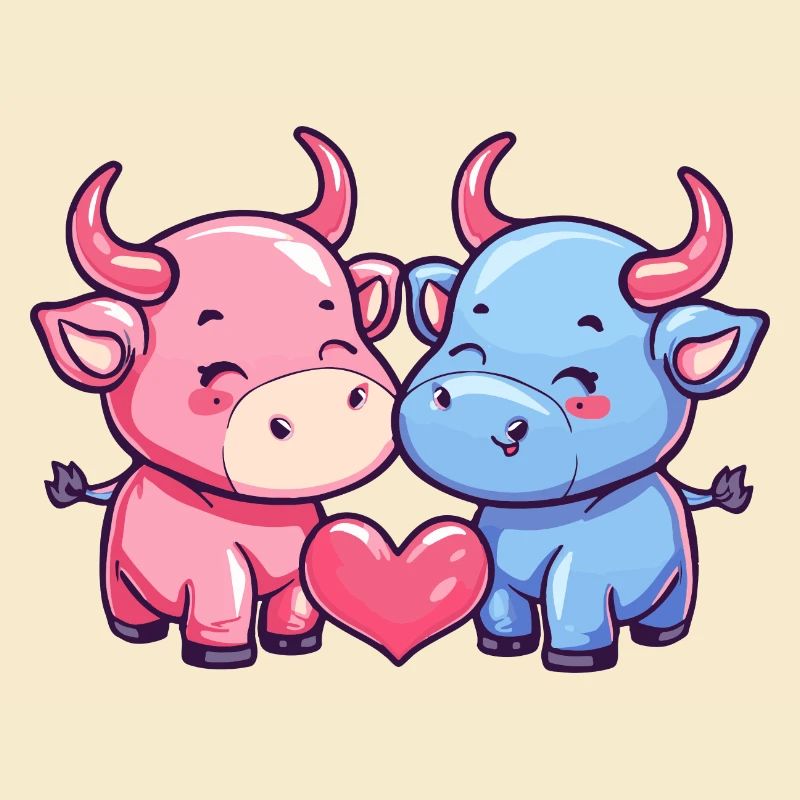 Stier Comic Paar Liebe
