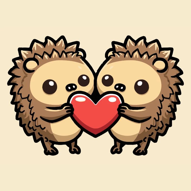 Igel Comic Paar Liebe