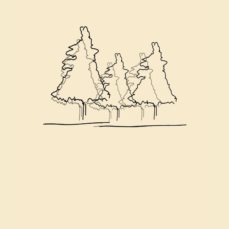 Baum Wald Lineart