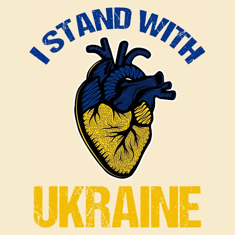 Ich stehe mit der ukrainischen Flagge ukrainisch