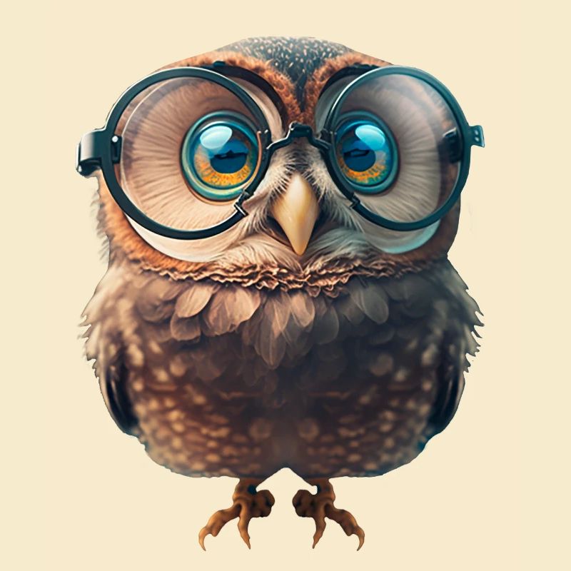 Niedliche Eule mit großer Brille