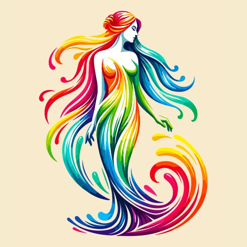 Jungfrau Sternzeichen Lebendiges Regenbogen-Design