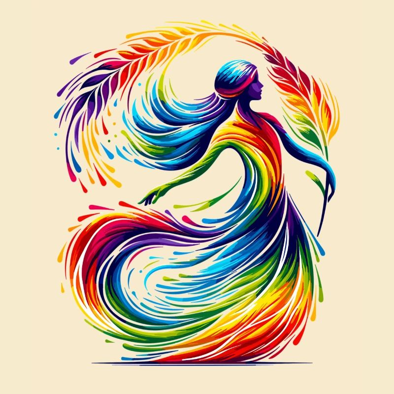 Jungfrau Sternzeichen Sternzeichen Regenbogen Design