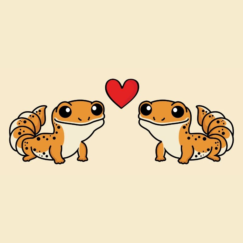 Gecko Comic Paar liebe