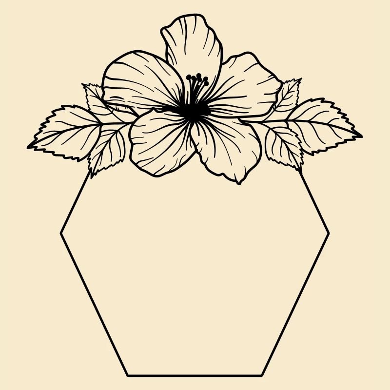 Hibiscus Boho Blume Handgemalt