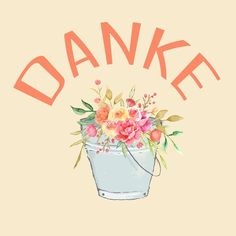 Danke! Blumen-Eimer, personalisierbar