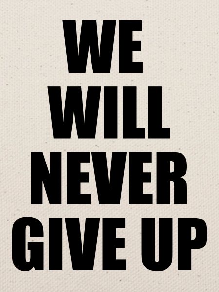 we will never give up
