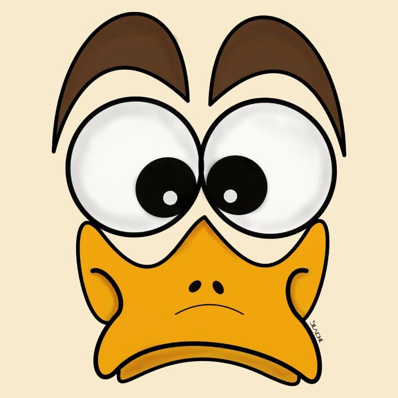 Comic Ente schielend