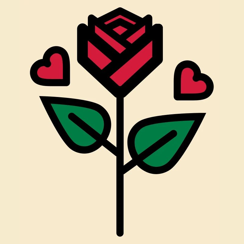 Valentinstag Rose mit Herz