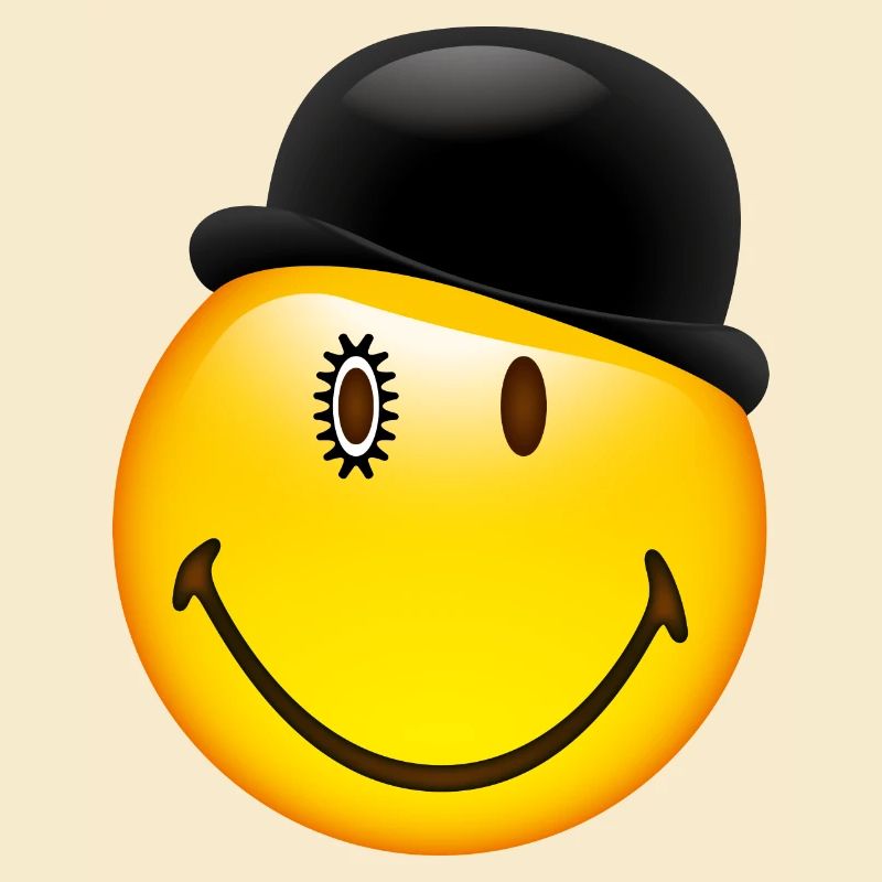 Smiley Glossy Bowler Hat