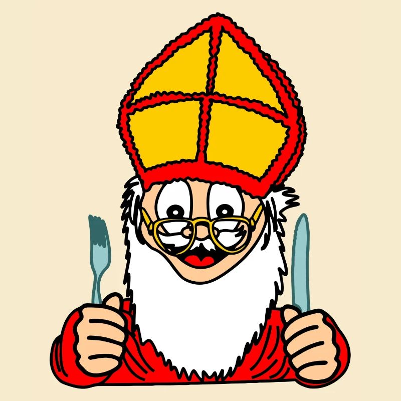 Sinterklaas mit Messer und Gabel