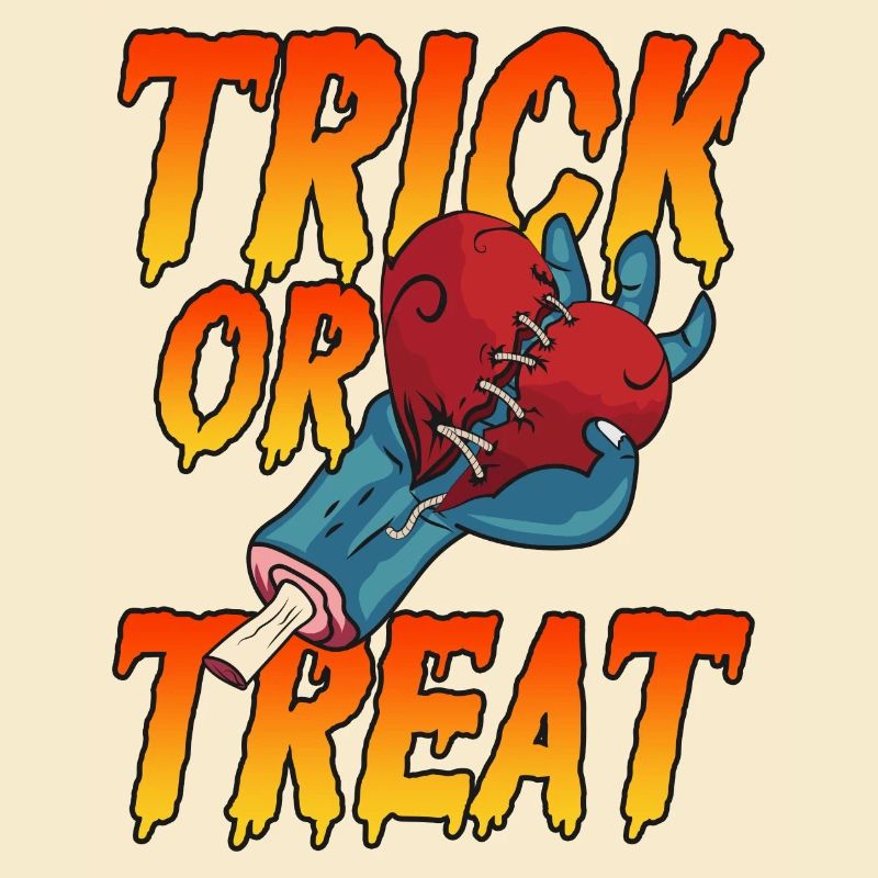 Halloween Trick or Treat Süßes oder Saures Herz