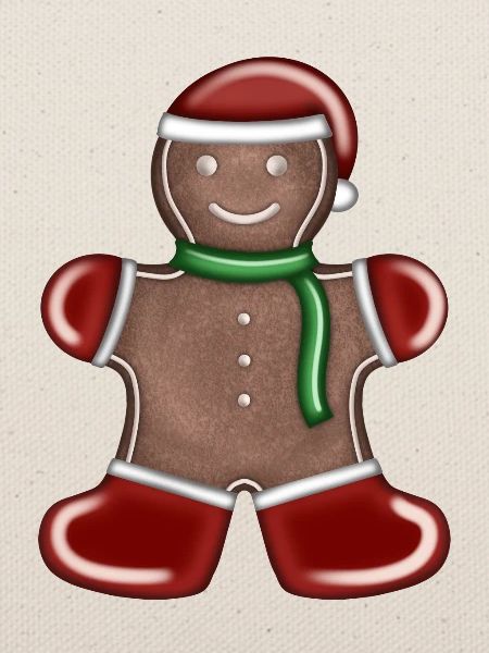 Lebkuchenmann als Weihnachtsmann