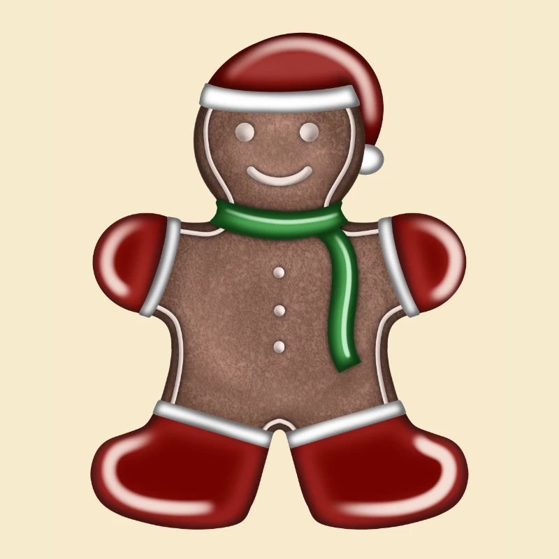 Lebkuchenmann als Weihnachtsmann