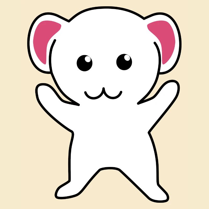 Cute white mouse