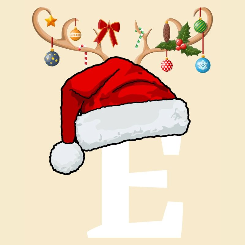 Lettre E bonnet de Noël