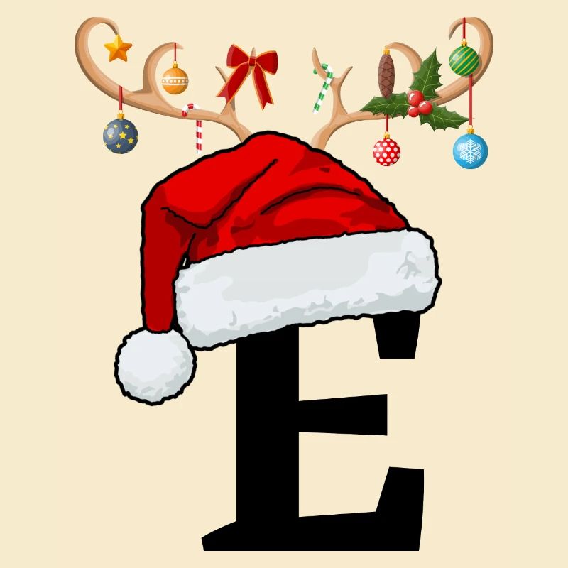 Lettre E bonnet de Noël