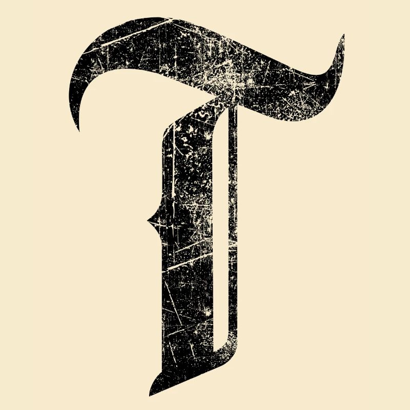 Tshirt alphabet initial T