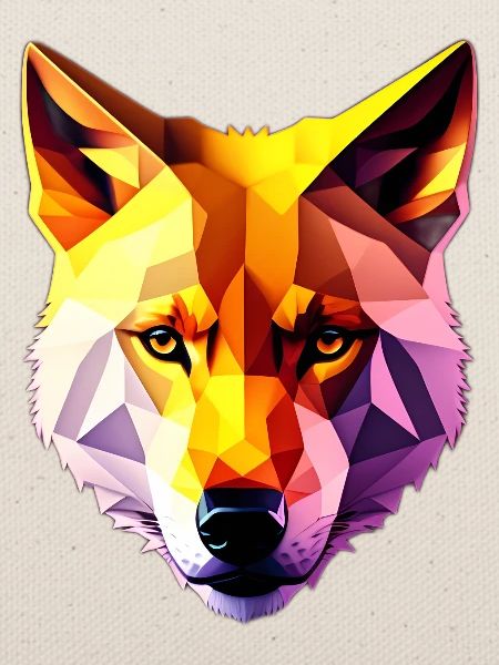 Low Poly Wolf Gesicht Design