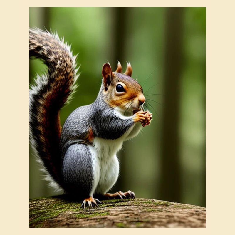 Cool Comic Portrait wild red squirrel majestic