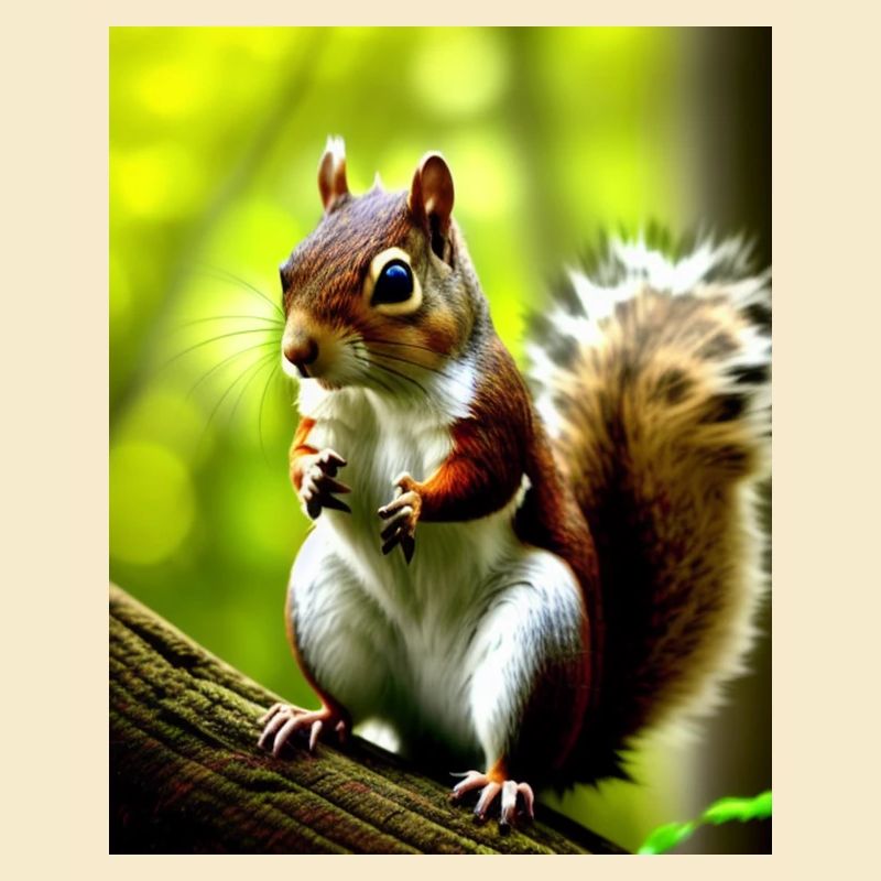 Cool Comic Portrait wild red squirrel majestic