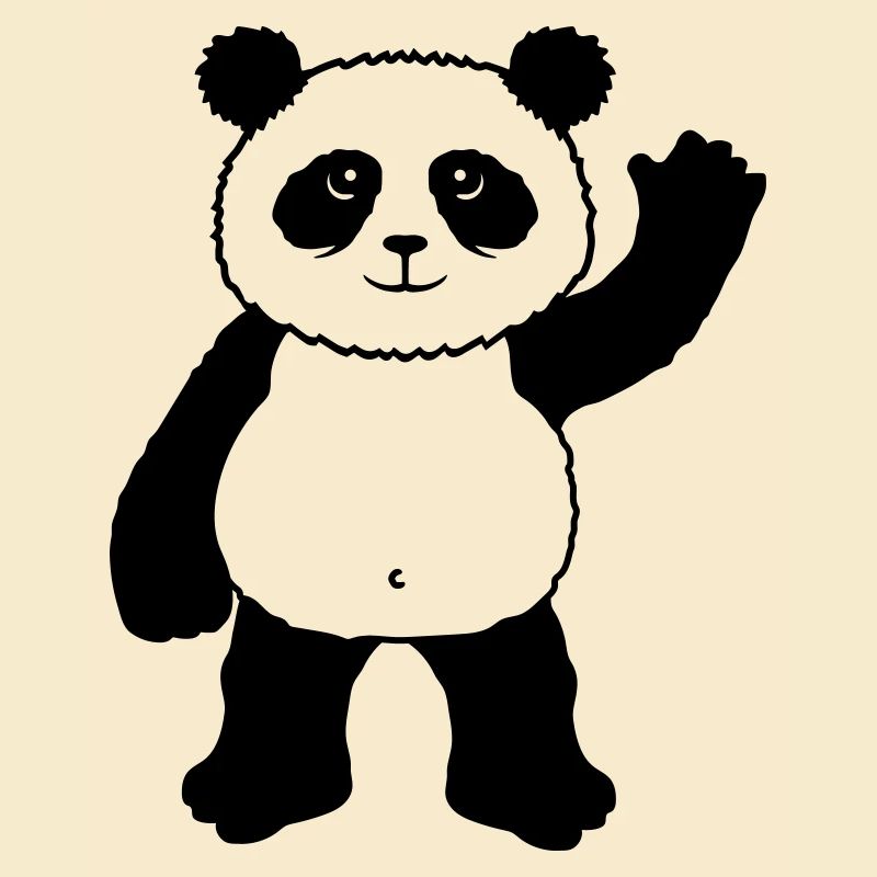 Debout panda ours vagues amicales