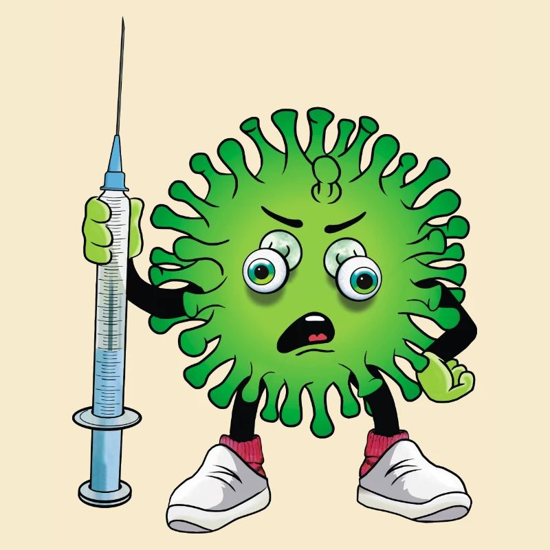 Virus mit Spritze