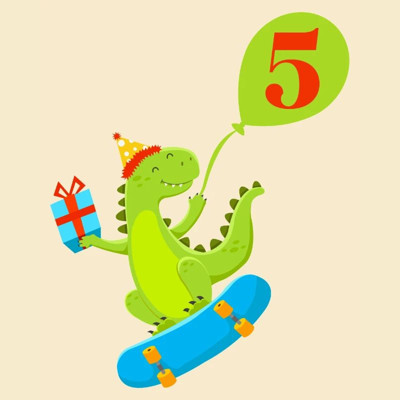 5th Anniversary Cute Dinosaur