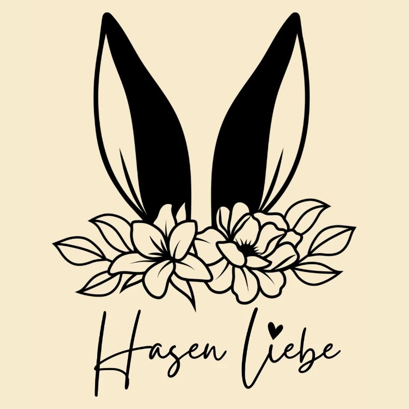 Hasenliebe Herz Floral